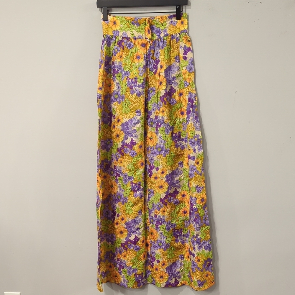Vintage 70s‎ Floral Maxi Skirt Handmade 13" Waist - Picture 5 of 10